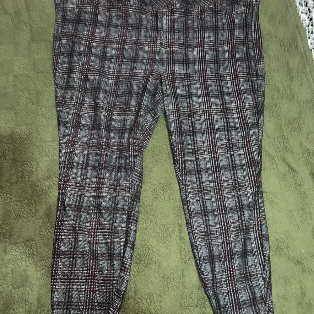 Torrid Men's Charcoal and Burgundy Plaid Dress Pants